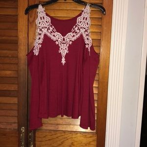 Lace cut out shoulders